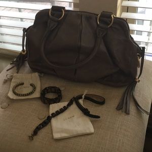 Jcrew leather Purse and bracelet set